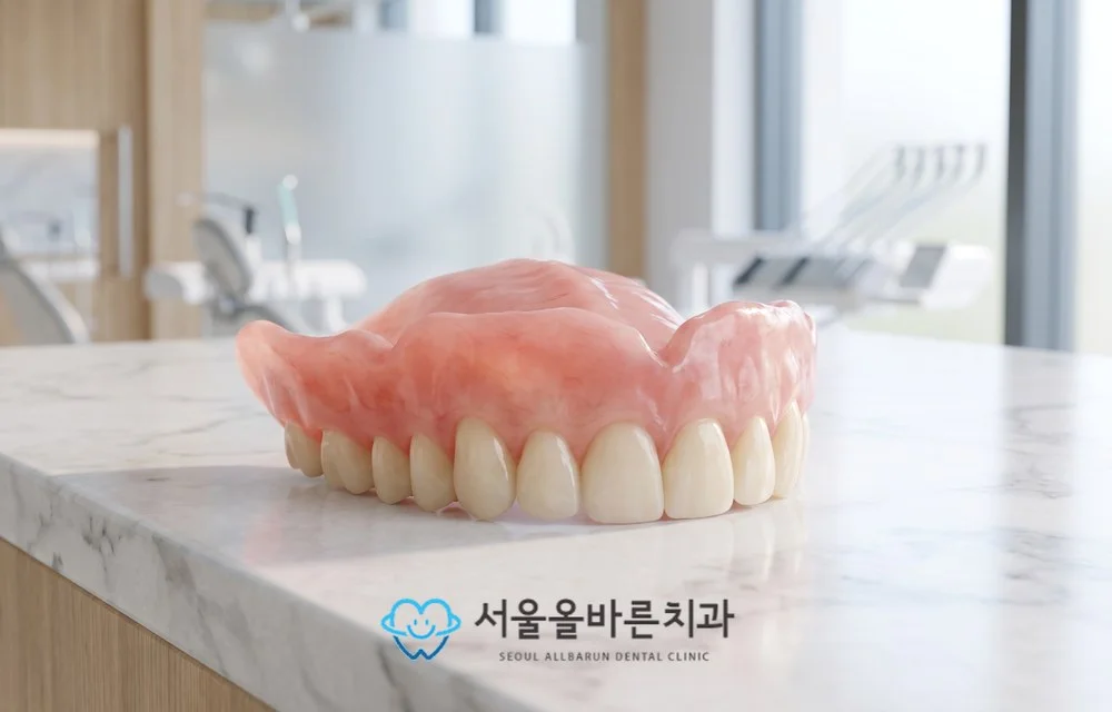 위턱 전체 틀니 예시 이미지